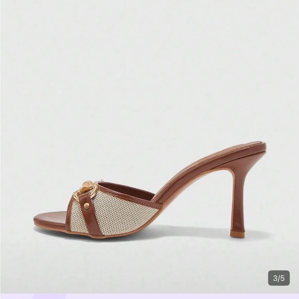 Elegant Brown Women's Heels - Picture 3 of 6